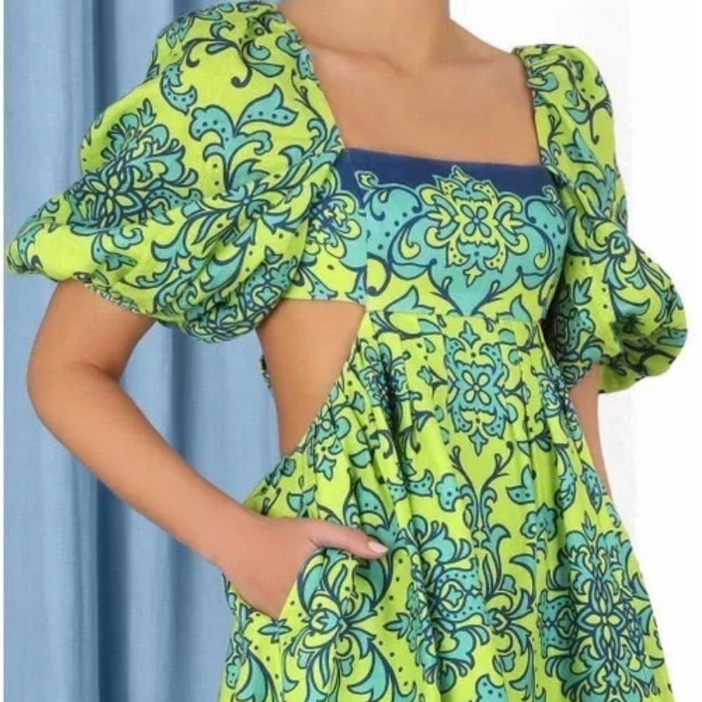 Zimmermann Green and Blue Mini Dress